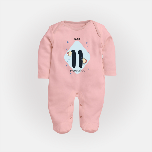 Commemorate This Special Moment With Our Bespoke Baby Sleep Suit, Perfect For 11-Month Celebration - BABY PINK - New Born (Chest 7.5")