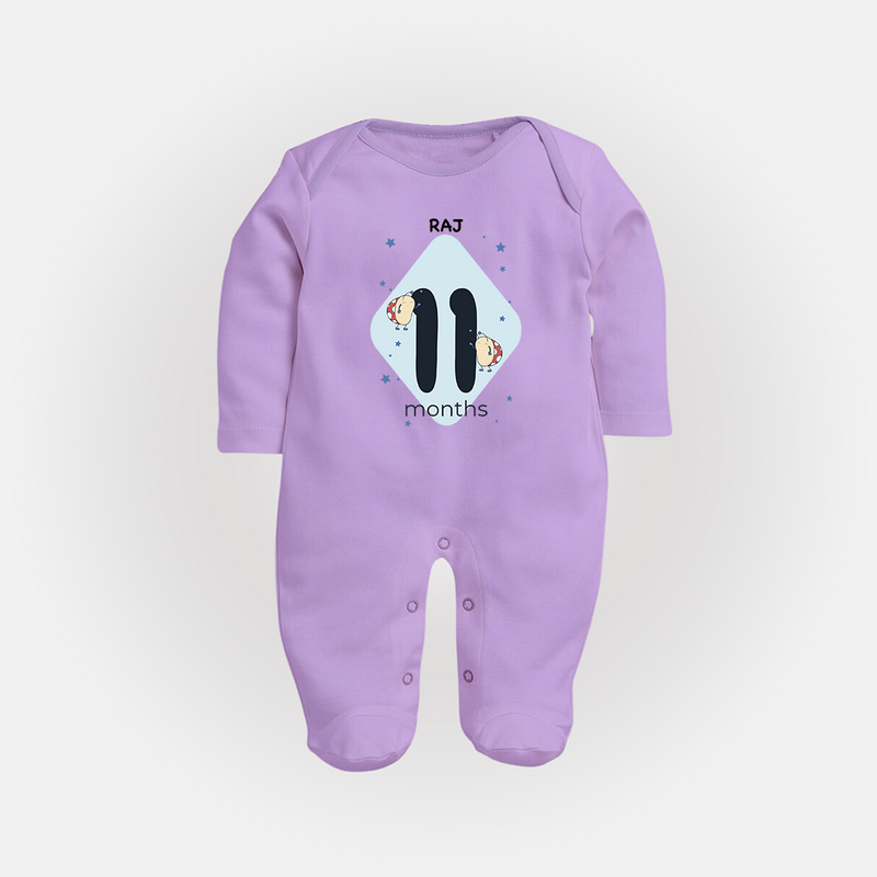 Commemorate This Special Moment With Our Bespoke Baby Sleep Suit, Perfect For 11-Month Celebration - LILAC - New Born (Chest 7.5")