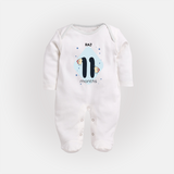 Commemorate This Special Moment With Our Bespoke Baby Sleep Suit, Perfect For 11-Month Celebration - WHITE - New Born (Chest 7.5")