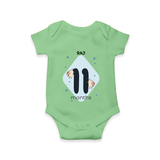 Commemorate This Special Moment With Our Bespoke Baby Romper, Perfect For 11-Month Celebration - GREEN - 0 - 3 Months Old (Chest 16")