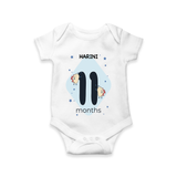 Commemorate your little one's 11th month with a customized romper - WHITE - 0 - 3 Months Old (Chest 16")
