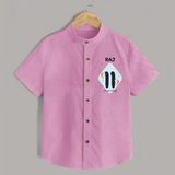 Baby Shirt Birthday Outfit - 11th Month | Personalized Shirt | Cozy Cotton Fabric - BABY PINK - 0 - 6 Months Old (Chest 23")