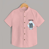 Commemorate your little one's 11th month with a customized Shirt - PEACH - 0 - 6 Months Old (Chest 21")