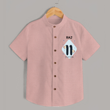 Baby Shirt Birthday Outfit - 11th Month | Personalized Shirt | Cozy Cotton Fabric - PEACH - 0 - 6 Months Old (Chest 23")