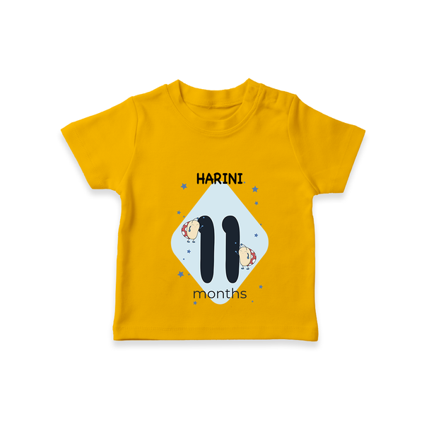 Commemorate your little one's 11th month with a customized T-Shirt - CHROME YELLOW - 0 - 5 Months Old (Chest 17")