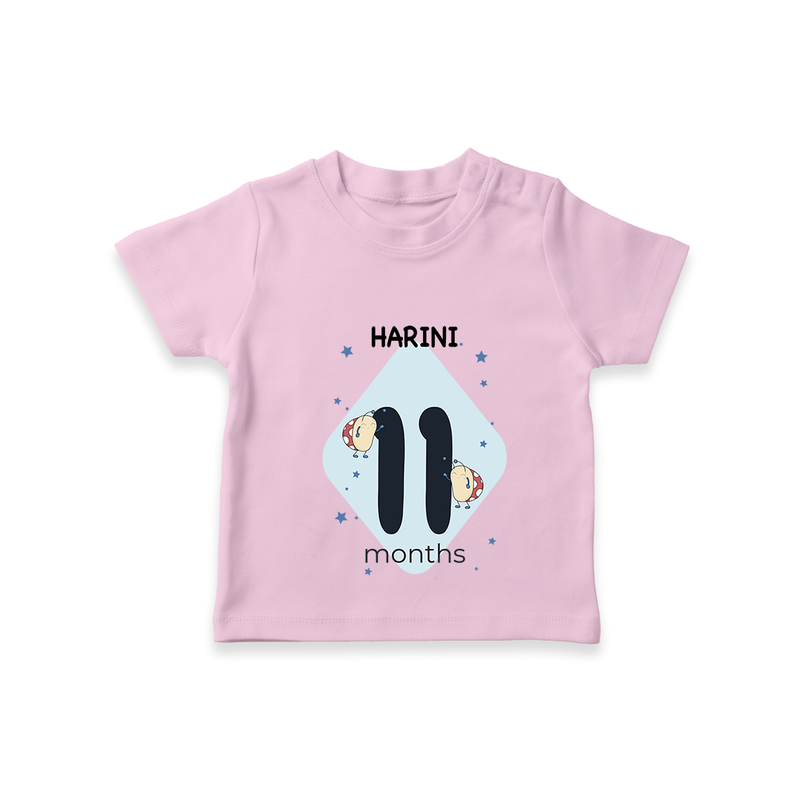 Commemorate your little one's 11th month with a customized T-Shirt - PINK - 0 - 5 Months Old (Chest 17")