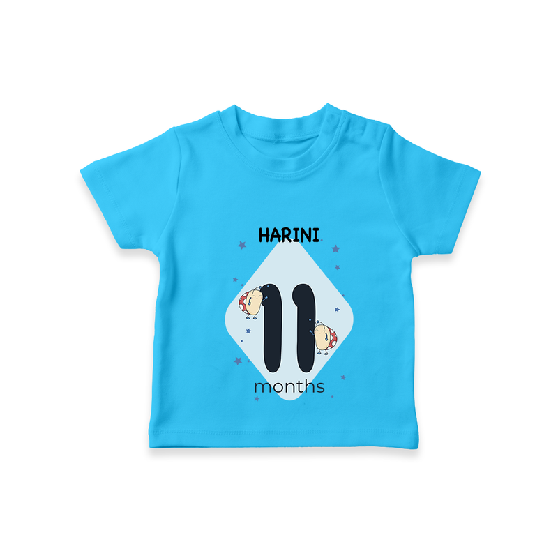 Commemorate your little one's 11th month with a customized T-Shirt - SKY BLUE - 0 - 5 Months Old (Chest 17")