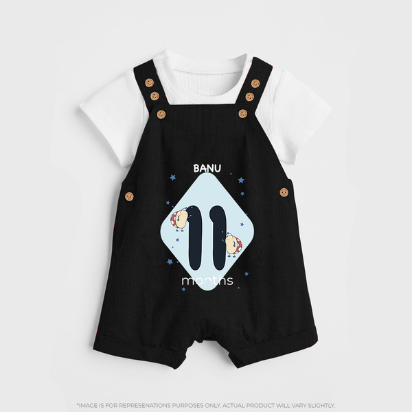 Commemorate This Special Moment With Our Bespoke Baby Dungaree Set, Perfect For 11-Month Celebration - BLACK - 0 - 5 Months Old (Chest 18")