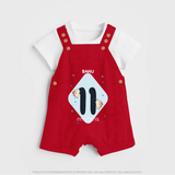 Commemorate This Special Moment With Our Bespoke Baby Dungaree Set, Perfect For 11-Month Celebration - RED - 0 - 5 Months Old (Chest 18")