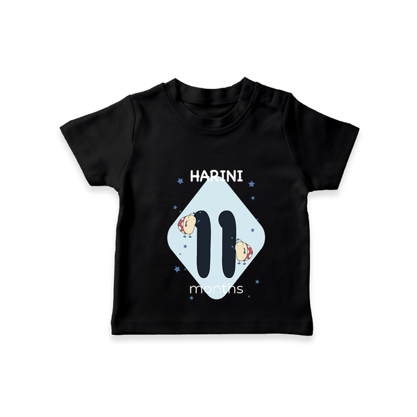 Commemorate your little one's 11th month with a customized T-Shirt - BLACK - 0 - 5 Months Old (Chest 17")