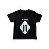 Baby T-Shirt Birthday Outfit - 11th Month | Personalized T-Shirt | Cozy Cotton Fabric - BLACK - 0-5 Months Old (Chest 17")