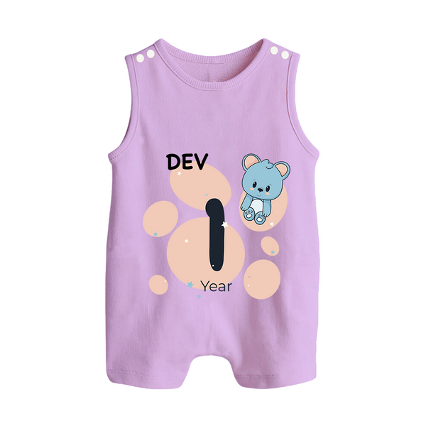 Baby Romper Suit/ Sleeveless Romper Birthday Outfit - 1st Year | Personalized Romper Suit/ Sleeveless Romper | Cozy Cotton Fabric - LILAC - 0 - 5 Months Old (Chest 18")