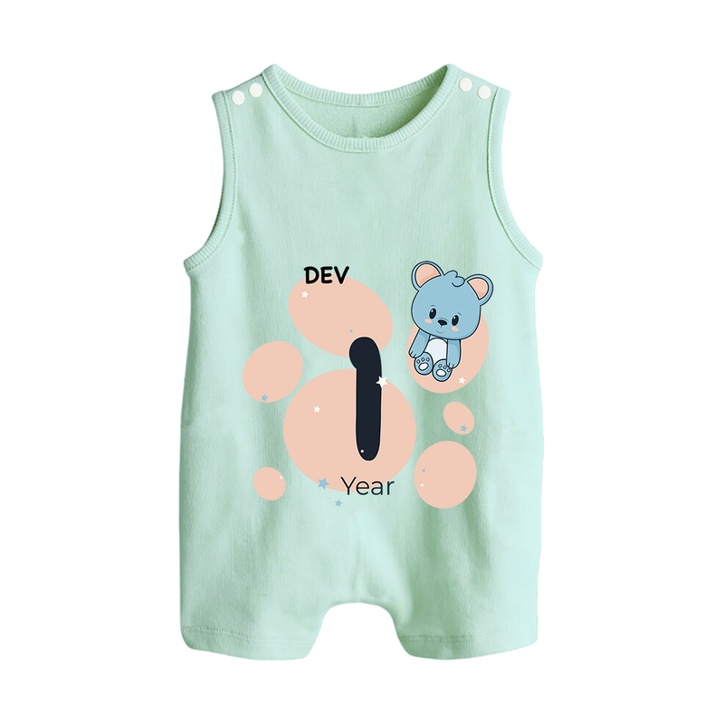 Commemorate This Special Moment With Our Bespoke Baby Romper Suit, Perfect For 1-Year Birthday Celebration - MINT GREEN - 0 - 5 Months Old (Chest 18")