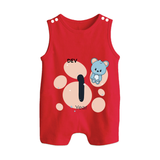 Commemorate This Special Moment With Our Bespoke Baby Romper Suit, Perfect For 1-Year Birthday Celebration - RED - 0 - 5 Months Old (Chest 18")