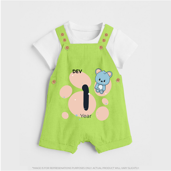 Commemorate This Special Moment With Our Bespoke Baby Dungaree Set, Perfect For 1-Year Birthday Celebration - GREEN - 0 - 5 Months Old (Chest 18")