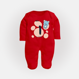 Commemorate This Special Moment With Our Bespoke Baby Sleep Suit, Perfect For 1-Year Birthday Celebration - RED - New Born (Chest 7.5")