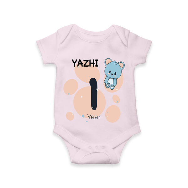 Commemorate your little one's 1st year with a customized romper - BABY PINK - 0 - 3 Months Old (Chest 16")