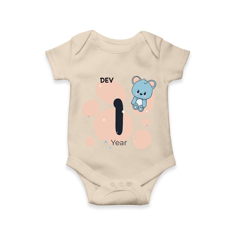 Commemorate This Special Moment With Our Bespoke Baby Romper, Perfect For 1-Year Birthday Celebration - IVORY - 0 - 3 Months Old (Chest 16")