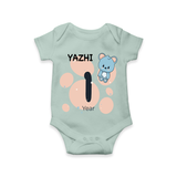 Commemorate your little one's 12th month with a customized romper - MINT GREEN - 0 - 3 Months Old (Chest 16")