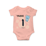 Commemorate your little one's 12th month with a customized romper - PEACH - 0 - 3 Months Old (Chest 16")