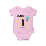 Commemorate your little one's 12th month with a customized romper - PINK - 0 - 3 Months Old (Chest 16")