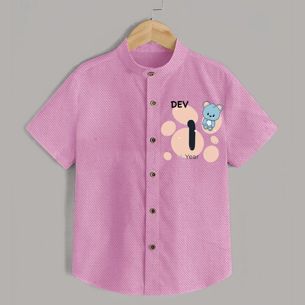 Baby Shirt Birthday Outfit - 1st Year | Personalized Shirt | Cozy Cotton Fabric - BABY PINK - 0 - 6 Months Old (Chest 23")