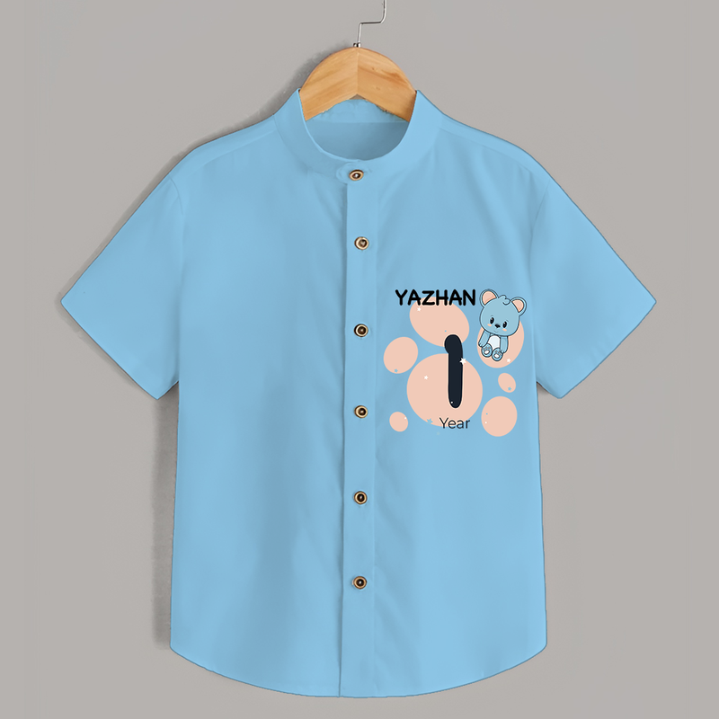 Commemorate your little one's 1st Year with a customized Shirt - SKY BLUE - 0 - 6 Months Old (Chest 21")