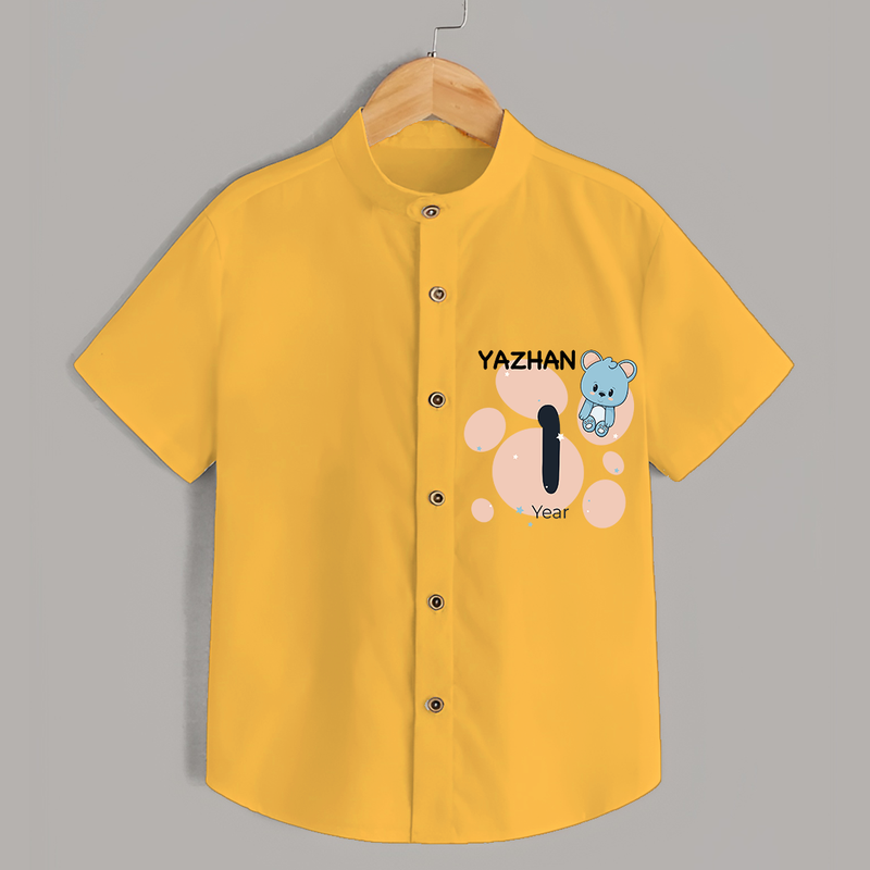Commemorate your little one's 1st Year with a customized Shirt - YELLOW - 0 - 6 Months Old (Chest 21")