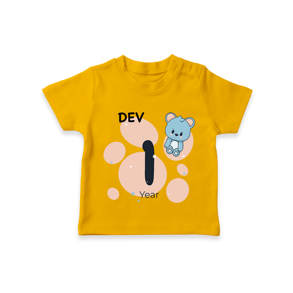 Baby T-Shirt Birthday Outfit - 1st Year | Personalized T-Shirt | Cozy Cotton Fabric - CHROME YELLOW - 0-5 Months Old (Chest 17")