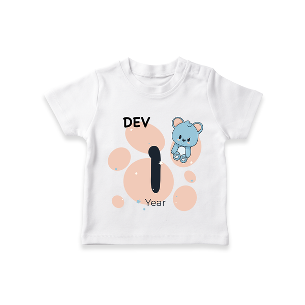 Baby T-Shirt Birthday Outfit - 1st Year | Personalized T-Shirt | Cozy Cotton Fabric - WHITE - 0-5 Months Old (Chest 17")