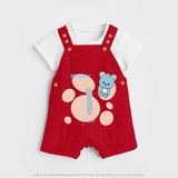 Commemorate This Special Moment With Our Bespoke Baby Dungaree Set, Perfect For 1-Year Birthday Celebration - RED - 0 - 5 Months Old (Chest 18")