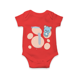 Commemorate This Special Moment With Our Bespoke Baby Romper, Perfect For 1-Year Birthday Celebration - RED - 0 - 3 Months Old (Chest 16")