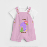 Celebrate Baby's 1st Month | Custom Dungaree Set | Premium Cotton - BABY PINK - 0 - 5 Months Old (Chest 18")