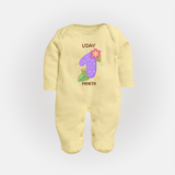 Dress Your Little One In Our Enchanting Customized Baby Sleep Suit For Their 1-Month Celebration - PASTEL YELLOW - New Born (Chest 7.5")