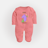 Dress Your Little One In Our Enchanting Customized Baby Sleep Suit For Their 1-Month Celebration - PEACH - New Born (Chest 7.5")