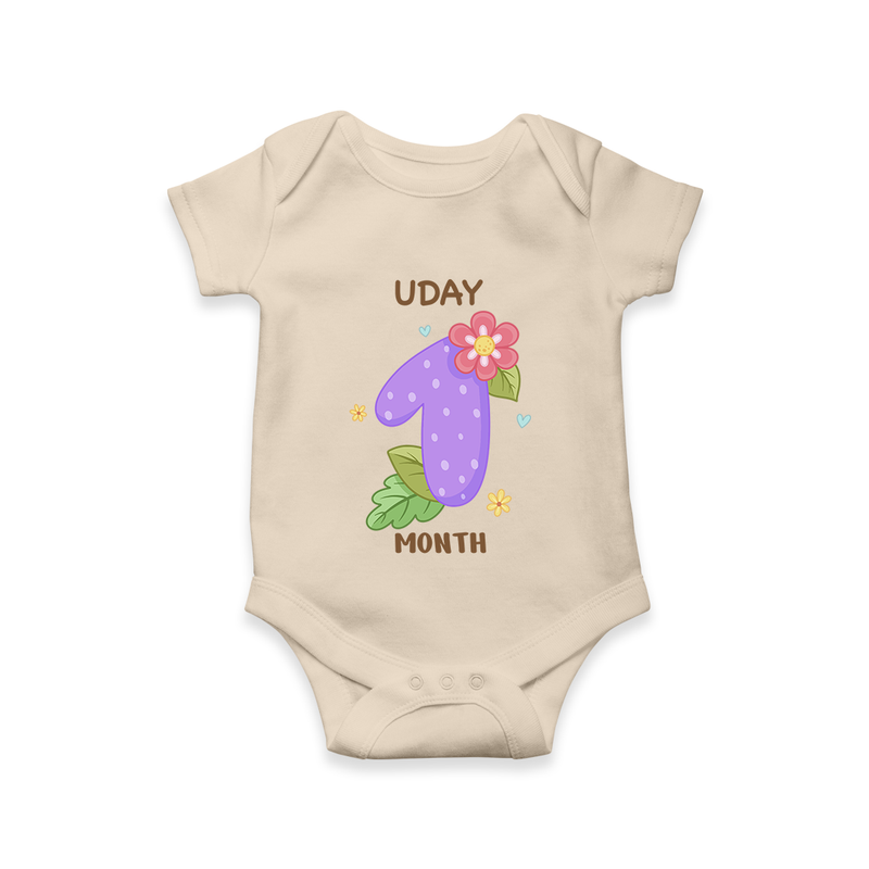 Dress Your Little One In Our Enchanting Customized Baby Romper For Their 1-Month Celebration - IVORY - 0 - 3 Months Old (Chest 16")