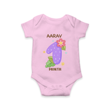 Memorialize your little one's First month with a personalized romper/onesie - PINK - 0 - 3 Months Old (Chest 16")