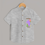 Memorialize your little one's First month Birthday with a personalized Shirt - GREY MELANGE - 0 - 6 Months Old (Chest 21")