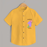 Memorialize your little one's First month Birthday with a personalized Shirt - YELLOW - 0 - 6 Months Old (Chest 21")