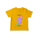 Celebrate Baby's 1st Month | Custom T-Shirt | Premium Cotton - CHROME YELLOW - 0-5 Months Old (Chest 17")