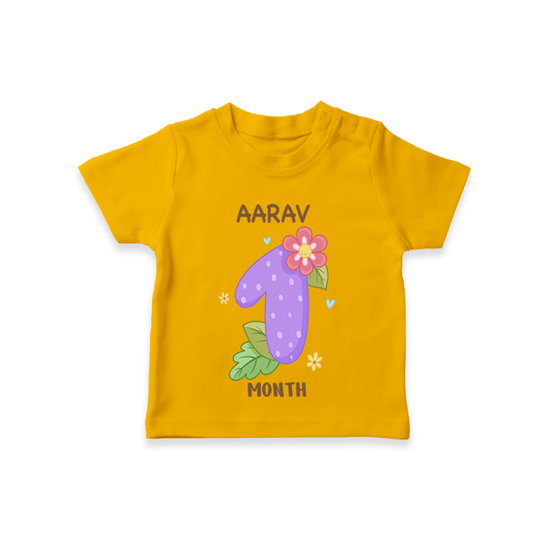 Memorialize your little one's first month with a personalized kids T-shirts - CHROME YELLOW - 0 - 5 Months Old (Chest 17")