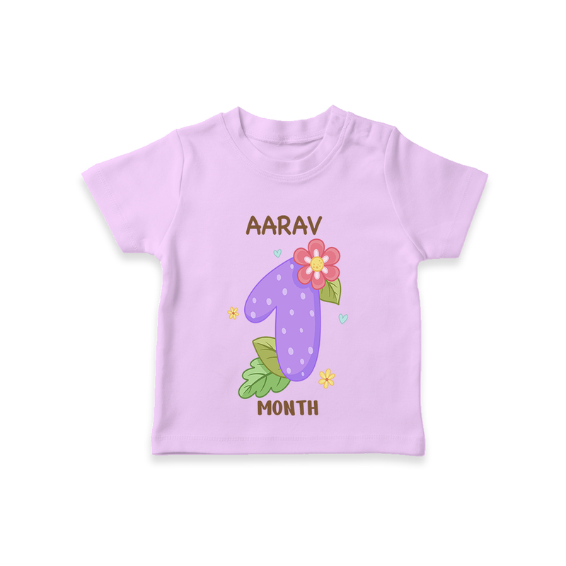 Memorialize your little one's first month with a personalized kids T-shirts - LILAC - 0 - 5 Months Old (Chest 17")