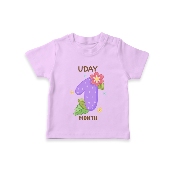 Celebrate Baby's 1st Month | Custom T-Shirt | Premium Cotton - LILAC - 0-5 Months Old (Chest 17")