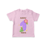 Memorialize your little one's first month with a personalized kids T-shirts - PINK - 0 - 5 Months Old (Chest 17")