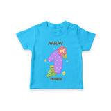 Memorialize your little one's first month with a personalized kids T-shirts - SKY BLUE - 0 - 5 Months Old (Chest 17")