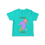 Memorialize your little one's first month with a personalized kids T-shirts - TEAL - 0 - 5 Months Old (Chest 17")