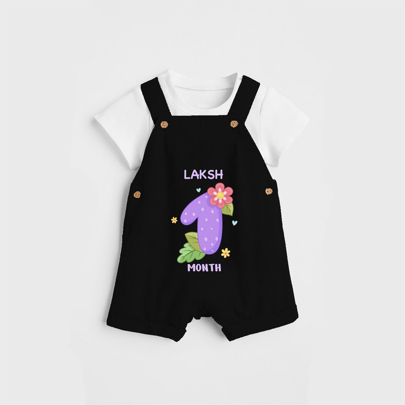 Memorialize your little one's first month with a personalized Dungaree - BLACK - 0 - 5 Months Old (Chest 17")