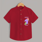 Memorialize your little one's First month Birthday with a personalized Shirt - RED - 0 - 6 Months Old (Chest 21")