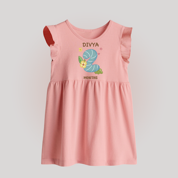Celebrate Baby's 2nd Month | Custom Baby Frock | Premium Cotton - BABY PINK - 0 - 3 Months Old (Chest 17")