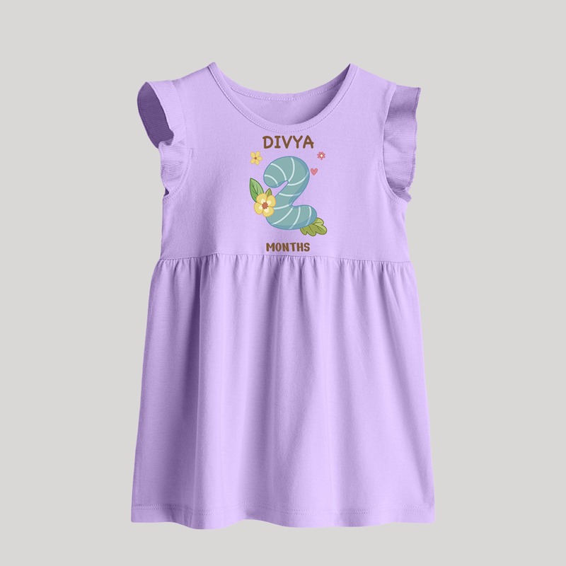 Celebrate Baby's 2nd Month | Custom Baby Frock | Premium Cotton - LILAC - 0 - 3 Months Old (Chest 17")